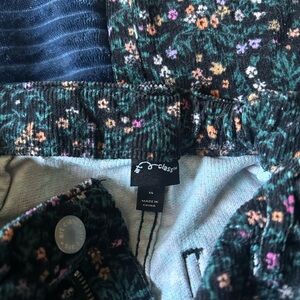 art class Floral Corduroy Pants - Green and Pink